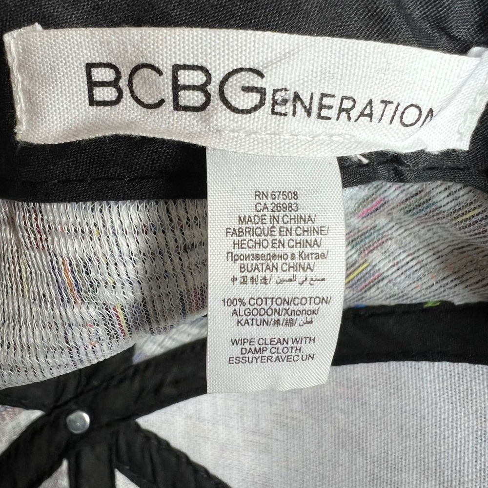 BCBGeneration Baseball Cap Multicolor Woven Tweed Geometric Hat Strapback - Picture 6 of 6